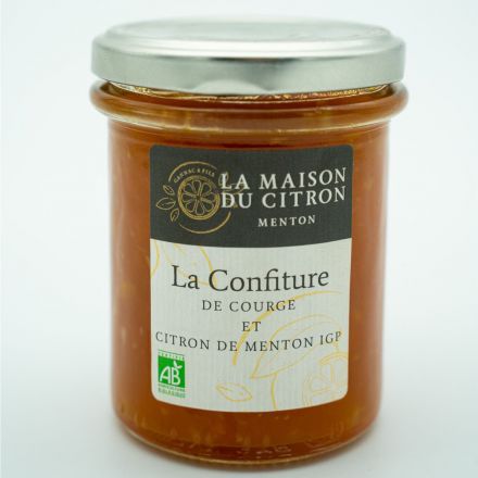 Confiture Bio de Courge et Citron de Menton IGP 220gr
